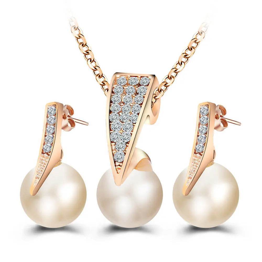2-piece faux pearl necklace set - Luxe Box Store