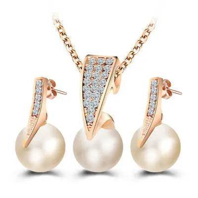 2-piece faux pearl necklace set - Luxe Box Store