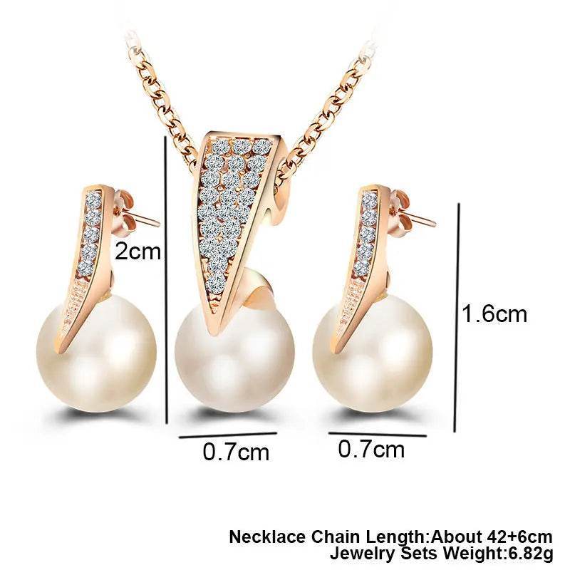 2-piece faux pearl necklace set - Luxe Box Store