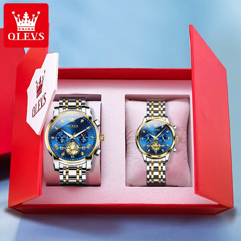 OLEVS Lovers Couple Watch Set