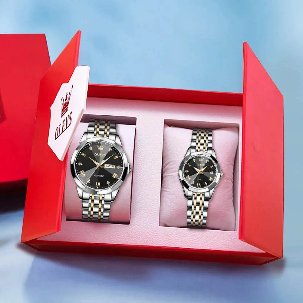 OLEVS Rhombus Mirror Luxury Watch Set - Luxe Box Store