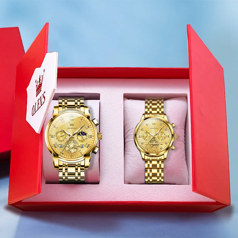 OLEVS Lovers Couple Watch Set