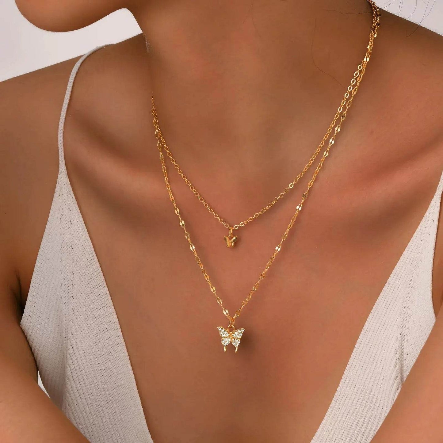 Amanda Butterfly Clavicle Necklace - Luxe Box Store