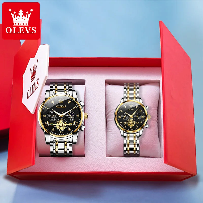 OLEVS Lovers Couple Watch Set