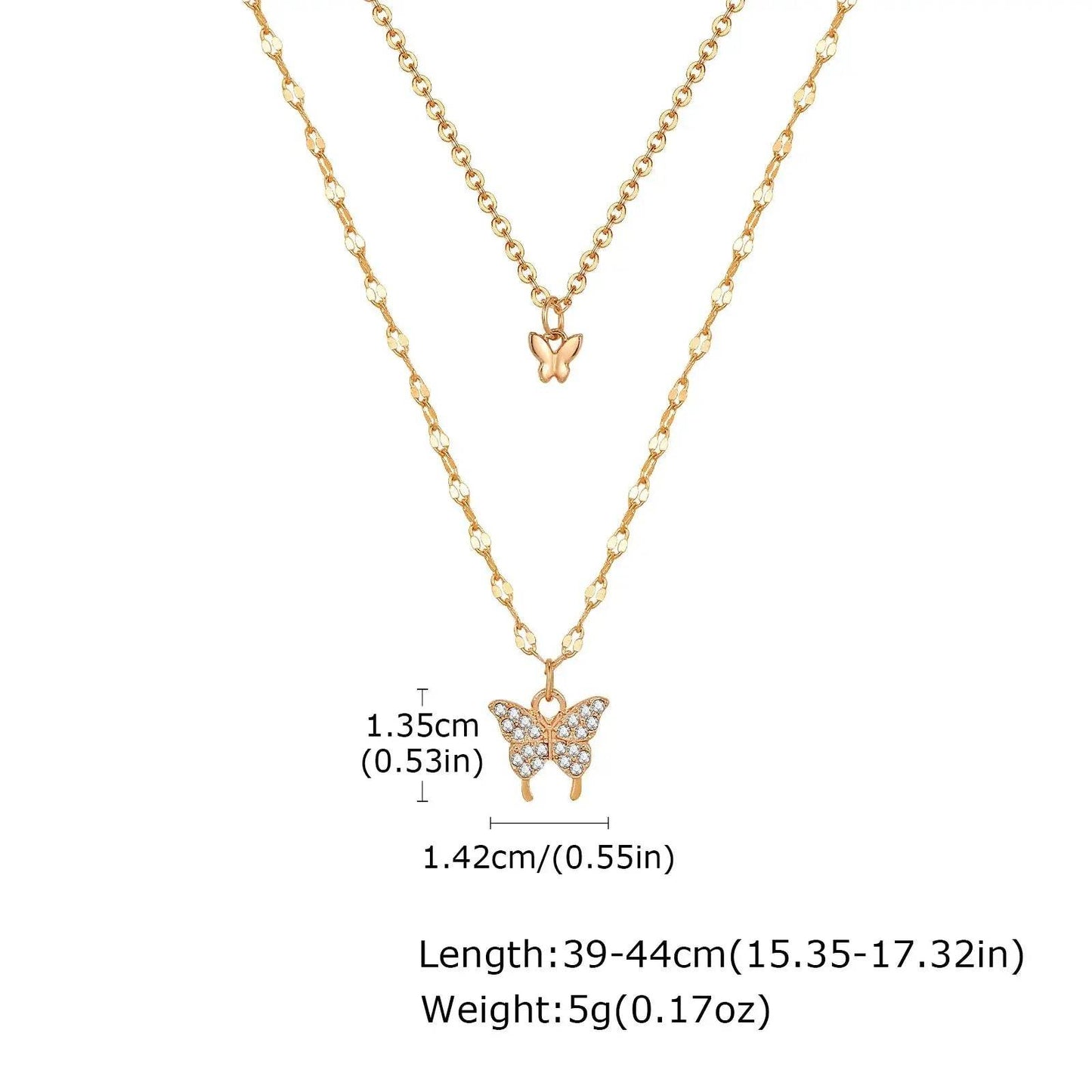 Amanda Butterfly Clavicle Necklace - Luxe Box Store