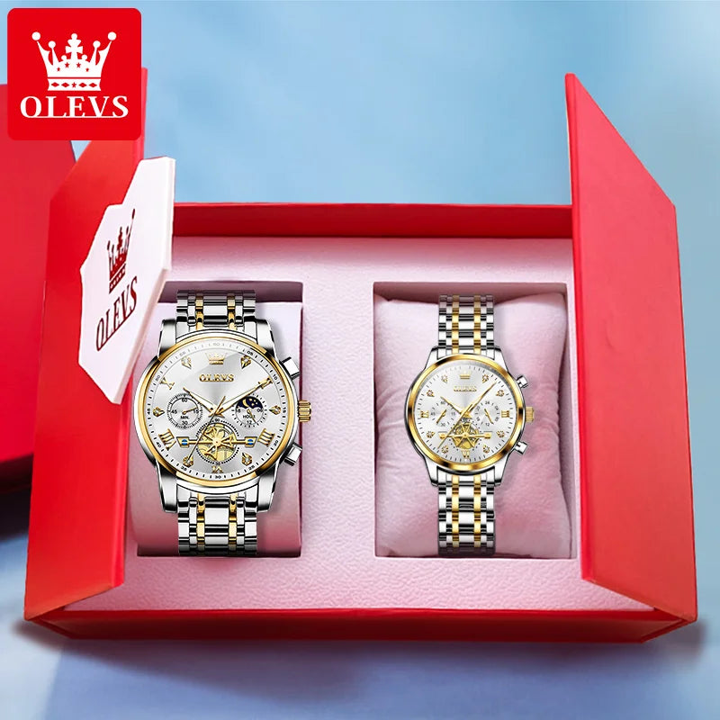 OLEVS Lovers Couple Watch Set