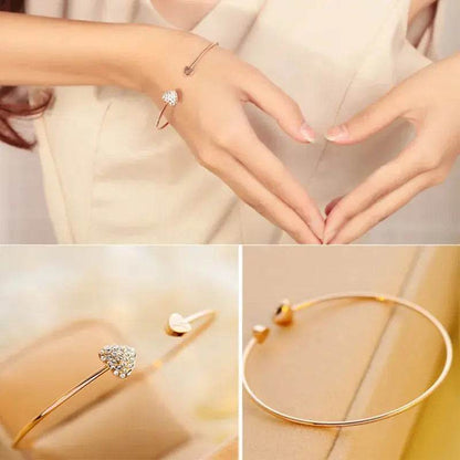 Double Heart Crystal Bracelet - Luxe Box Store