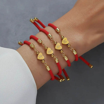 A-Z Heart Initial Letter Bracelet - Luxe Box Store
