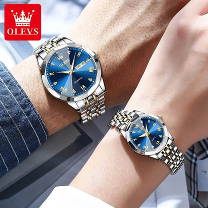 OLEVS Rhombus Mirror Luxury Watch Set - Luxe Box Store