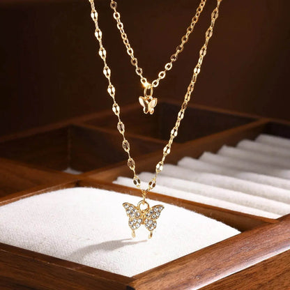 Amanda Butterfly Clavicle Necklace - Luxe Box Store