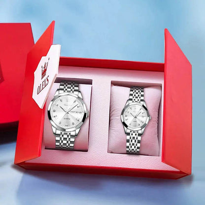 OLEVS Rhombus Mirror Luxury Watch Set - Luxe Box Store