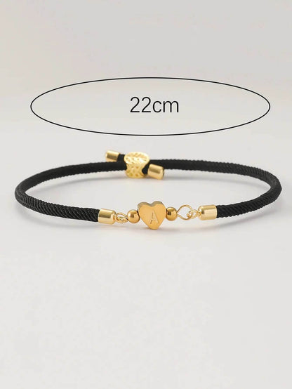 A-Z Heart Initial Letter Bracelet - Luxe Box Store