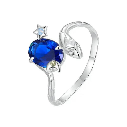 Snake with Star and Moon Ring - Luxe Box Store