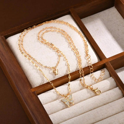 Amanda Butterfly Clavicle Necklace - Luxe Box Store