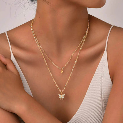 Amanda Butterfly Clavicle Necklace - Luxe Box Store