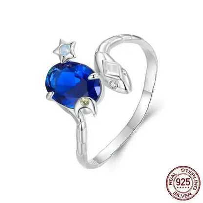 Snake with Star and Moon Ring - Luxe Box Store