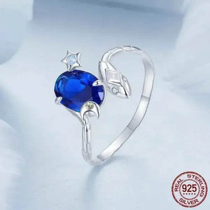 Snake with Star and Moon Ring - Luxe Box Store